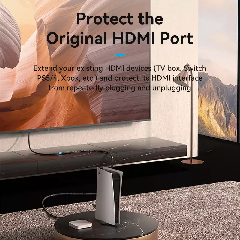 HDMI-kaabel Vention AHCBF 1 m, HDMI-A isane HDMI-A emasele, 18 Gbit/s, 4K, must