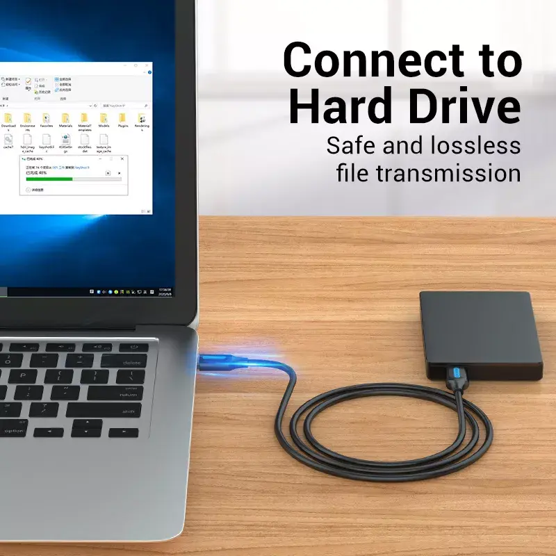 USB 2.0 A–A kaabel Vention 2 m, must PVC, USB A USB A-le, 0,48 Gbit/s