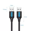 USB 2.0 A–A kaabel Vention 2 m, must PVC, USB A USB A-le, 0,48 Gbit/s