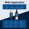 USB 2.0 A–A kaabel Vention 2 m, must PVC, USB A USB A-le, 0,48 Gbit/s