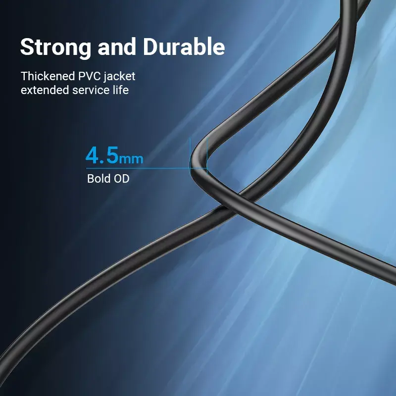 USB 2.0 A-isane B-isasele kaabel 3 m — Vention — must PVC, 480 Mbit/s, 2 A