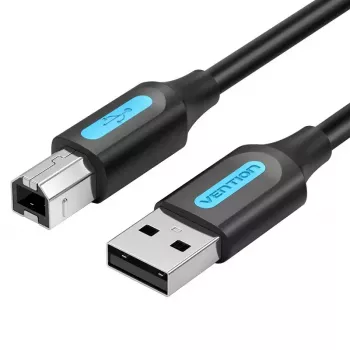 USB 2.0 A-isane B-isasele kaabel 3 m — Vention — must PVC, 480 Mbit/s, 2 A
