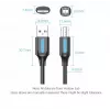 USB 2.0 A-pistik B isasele kaabel Vention COQBJ, 0.5 m, must, PVC kest, 2 A, 0.48 Gbit/s