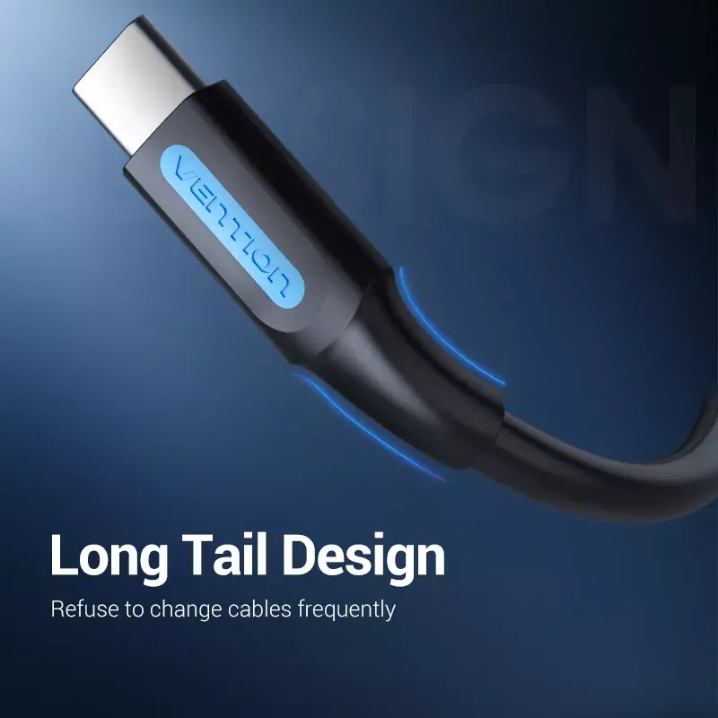 Vention USB 2.0 A-pistik USB C isasele 3A kaabel 0,5 m must