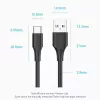 Vention USB 2.0 A-pistik C isasele 3A kaabel 0,5 m must