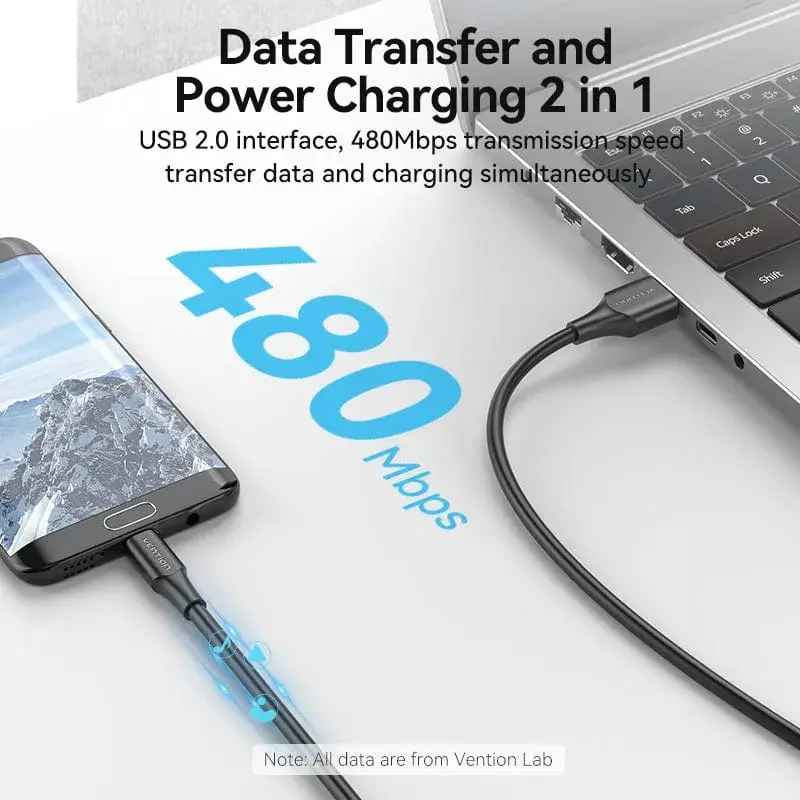 Vention USB 2.0 A-pistik Micro-B isasele 2A kaabel 2 m must
