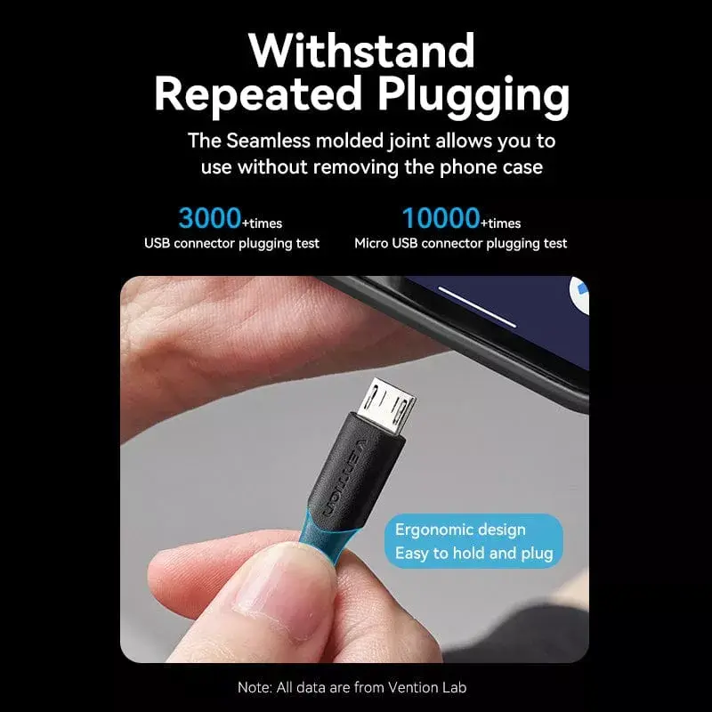 Vention USB 2.0 A-pistik Micro-B isasele 2A kaabel 2 m must