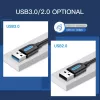 USB 3.0 A‑Isane–A‑Isane kaabel 1,5 m — Vention, USB 3.2 Gen 1, must PVC