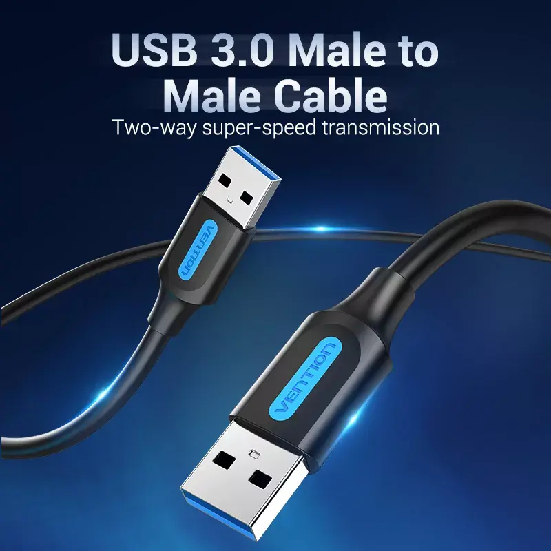 USB 3.0 A‑Isane–A‑Isane kaabel 1,5 m — Vention, USB 3.2 Gen 1, must PVC