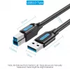 Vention USB 3.0 A–B kaabel 3 m — USB 3.2 Gen 1 (5 Gbit/s), must, nikkeldatud pistikud