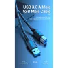 Vention USB 3.0 A–B kaabel 3 m — USB 3.2 Gen 1 (5 Gbit/s), must, nikkeldatud pistikud