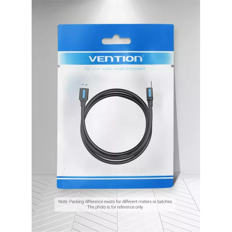 Vention USB 3.0 A–B kaabel 3 m — USB 3.2 Gen 1 (5 Gbit/s), must, nikkeldatud pistikud