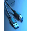 Vention USB 3.0 A–B kaabel 3 m — USB 3.2 Gen 1 (5 Gbit/s), must, nikkeldatud pistikud