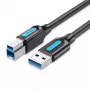 Vention USB 3.0 A–B kaabel 3 m — USB 3.2 Gen 1 (5 Gbit/s), must, nikkeldatud pistikud