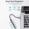 USB-jaotur Vention CKOHB – 4-pordiline USB 3.2 Gen 1/USB 2.0 jaotur, 0,15 m kaabel, hall alumiinium
