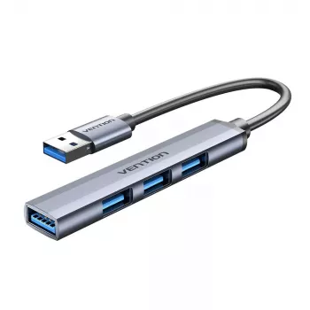 USB-jaotur Vention CKOHB – 4-pordiline USB 3.2 Gen 1/USB 2.0 jaotur, 0,15 m kaabel, hall alumiinium