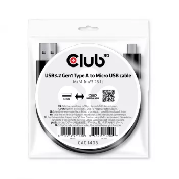 USB 3.2 Gen1 Type-A to Micro USB kaabel M/M 1m CLUB3D CAC-1408