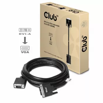 DVI-A to VGA kaabel M/M CLUB3D CAC-1243 3m 28 AWG must