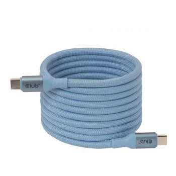 CLUB3D USB-C® Magnetic-Coil 240W PD3.1 Blue kaabel 2m / 6.56ft Fast Charging