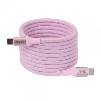 CLUB3D USB-C Magnetspiraal 240W Roosa Kaabel 2m USB 2.0