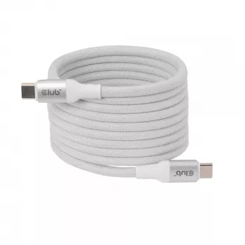 USB-C magnetpooliga kaabel Club 3D CAC-3032 — valge, magnetpooli disain laadimiseks ja andmeedastuseks