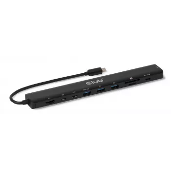 CLUB3D 10-1 kaasaskantav dokk USB USB-C® 10Gbps HDMI™-le 8K30Hz PD3.1 max 140W