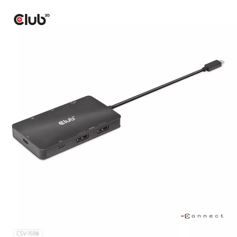 CLUB3D USB Gen2 USB-C to Dual DisplayPort 4k60Hz 7-in-1 HUB