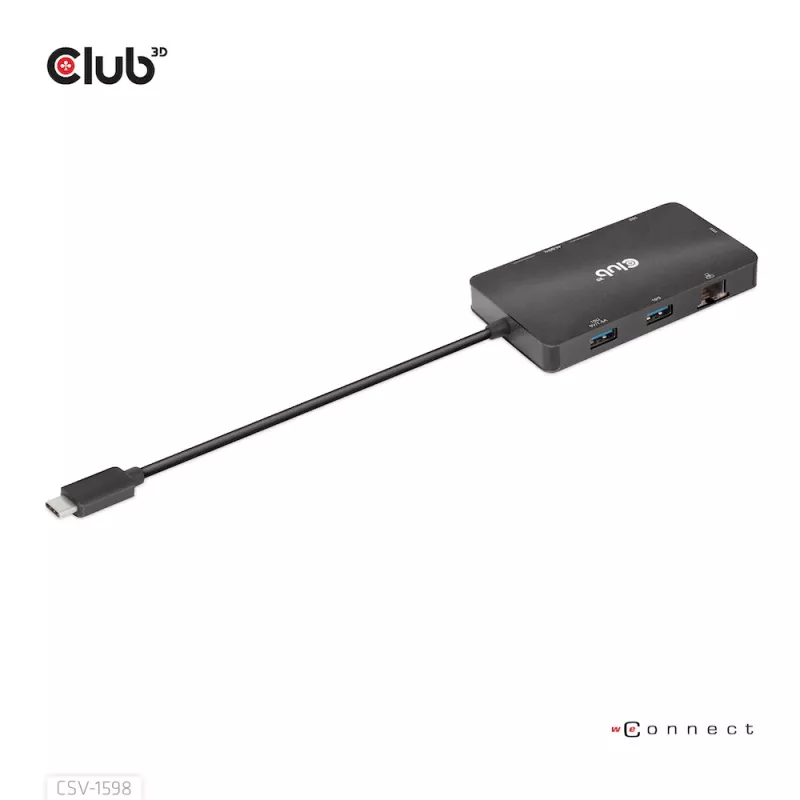 CLUB3D USB Gen2 USB-C to Dual DisplayPort 4k60Hz 7-in-1 HUB