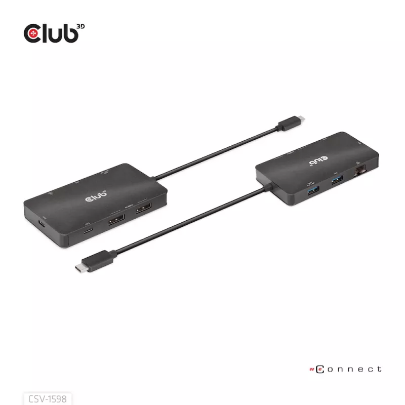 CLUB3D USB Gen2 USB-C to Dual DisplayPort 4k60Hz 7-in-1 HUB