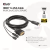 CLUB3D HDMI-VGA kaabel M/M 2m 28AWG