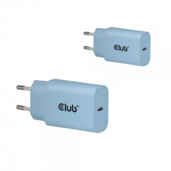CLUB3D 2-Pack USB C Charger 30 Watt Whit, Indoor, AC, Blue