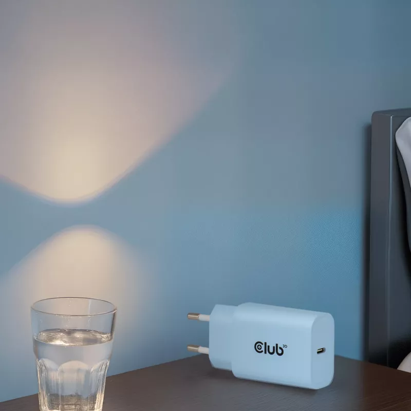 CLUB3D 2-Pack USB C Charger 30 Watt Whit, Indoor, AC, Blue