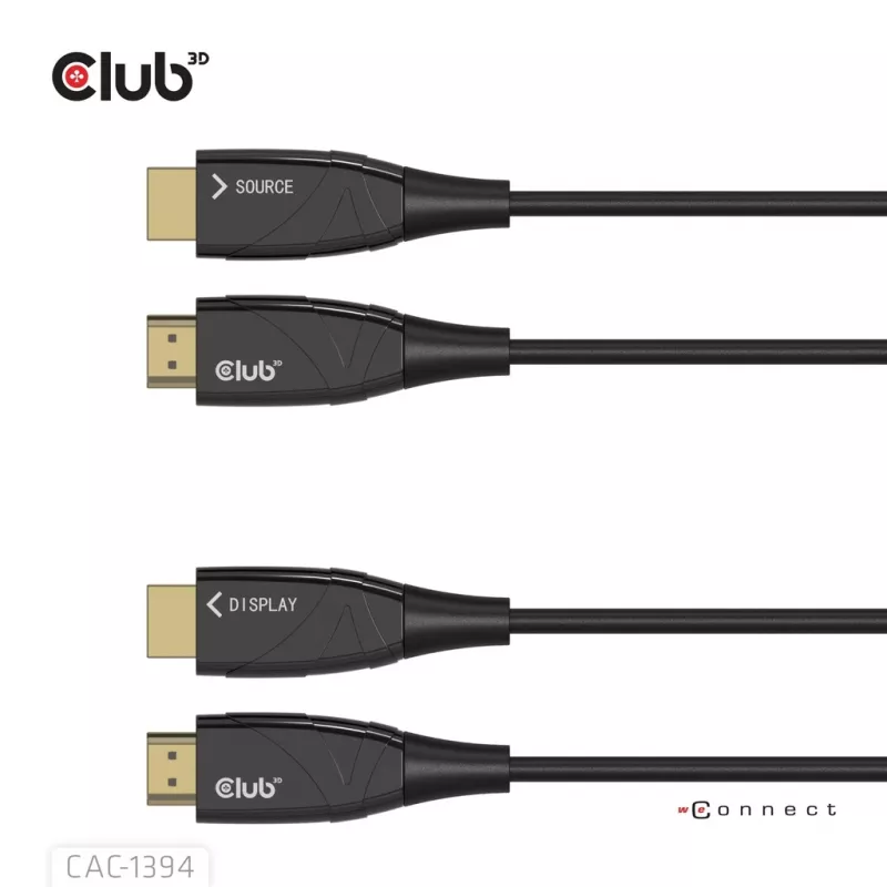 CLUB3D CAC-1394 ülikiire AOC-kaabel 4K120Hz/8K60Hz ühesuunaline M/M 100m