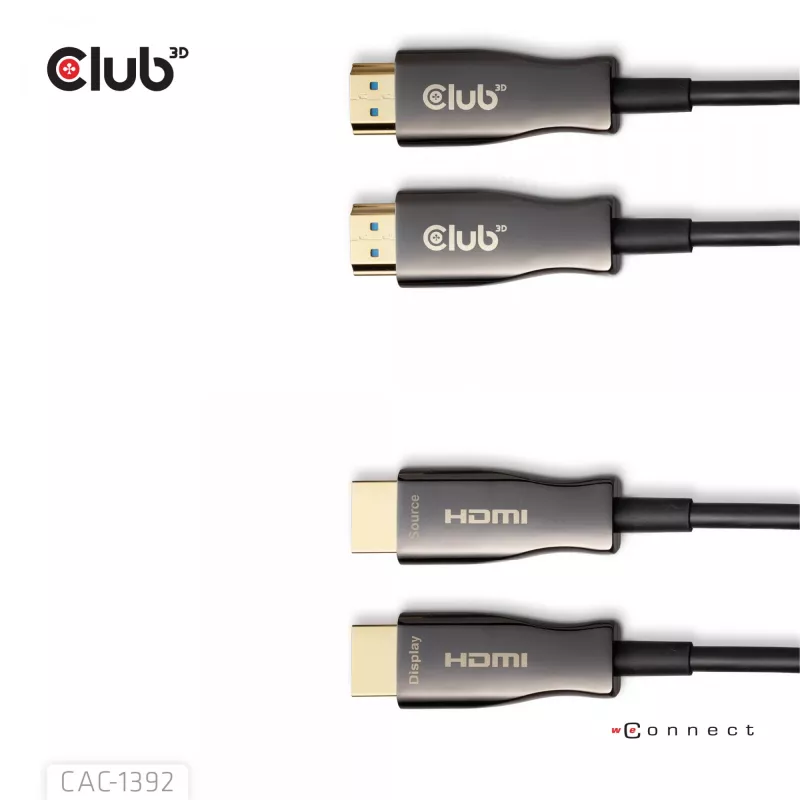 CLUB3D HDMI™ hübriidne AOC-kaabel 8K60Hz/4K120Hz 30 m / 98,42 jalga, 30 m, HDMI tüüp A (standard), HDMI tüüp A (standard), 48 Gbit/s, must