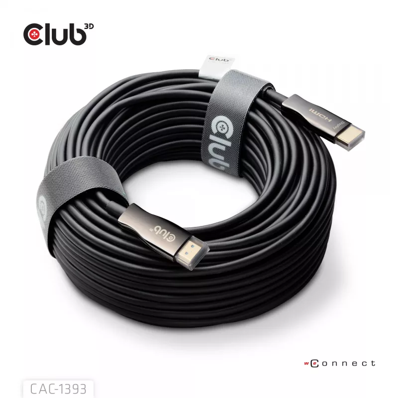 Club 3D HDMI hübriidne AOC-kaabel 8K60Hz / 4K120Hz 50 m, HDMI Type A isane-isane