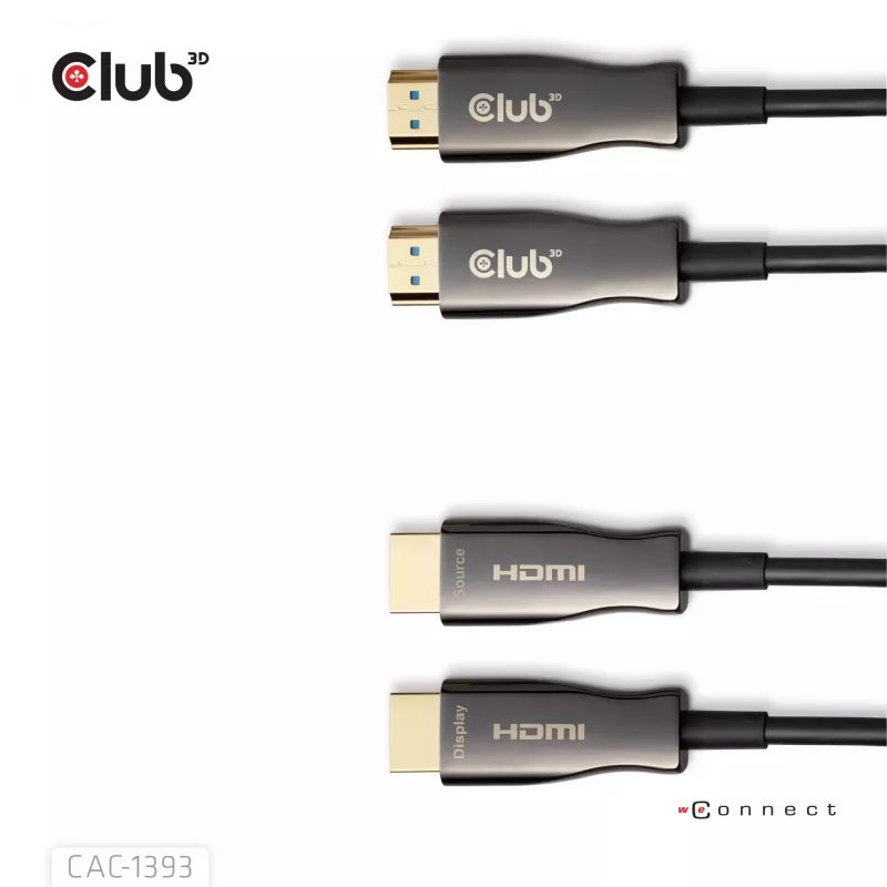 Club 3D HDMI hübriidne AOC-kaabel 8K60Hz / 4K120Hz 50 m, HDMI Type A isane-isane
