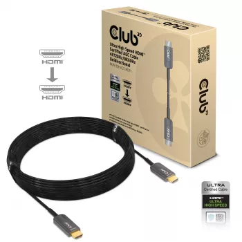 CLUB3D ülikõrge kiirusega HDMI™ sertifitseeritud AOC-kaabel 4K120Hz/8K60Hz ühesuunaline M/M 10 m/32,80 jalga