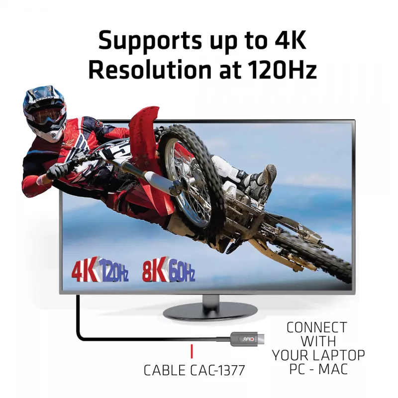 CLUB3D ülikiire HDMI™-sertifitseeritud AOC-kaabel 4K120Hz/8K60Hz ühesuunaline M/M 15m/49.21ft