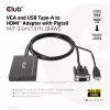 CLUB3D VGA ja USB Type-A HDMI-adapter sigatsabakaabliga M/F 0,6 m / 1,97 jalga 28 AWG