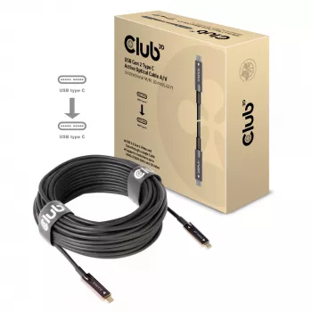 CLUB3D USB Gen 2 Type C aktiivne optiline kaabel A/V ühesuunaline M/M 20 m