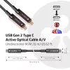 CLUB3D USB Gen 2 Type C aktiivne optiline kaabel A/V ühesuunaline M/M 20 m