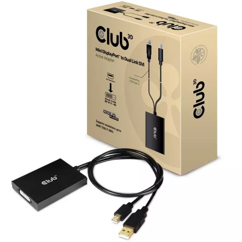 Aktiivadapter MiniDisplayPort 1.2a Dual Link DVI-D CLUB3D CAC-1130