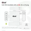 CLUB3D reisilaadija 100W GaN-tehnoloogiaga, nelja pordiga USB Type-A (2x) ja -C (2x), Power Delivery (PD) 3.0 tugi