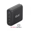 CLUB3D reisilaadija 100W GaN-tehnoloogiaga, nelja pordiga USB Type-A (2x) ja -C (2x), Power Delivery (PD) 3.0 tugi