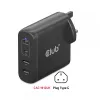 CLUB3D reisilaadija 100W GaN-tehnoloogiaga, nelja pordiga USB Type-A (2x) ja -C (2x), Power Delivery (PD) 3.0 tugi
