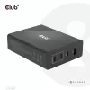 CLUB3D Travel Charger 132W GAN tehnoloogiaga, nelja pordiga USB Type-A ja -C, toega Power Delivery(PD) 3.0