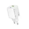 MediaRange MRMA113-2 USB-C 45W vahelduvvoolu siseruumide laadija nutitelefonile ja tahvelarvutile, valge, sisend 100–240 V