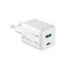 MediaRange MRMA113-2 USB-C 45W vahelduvvoolu siseruumide laadija nutitelefonile ja tahvelarvutile, valge, sisend 100–240 V
