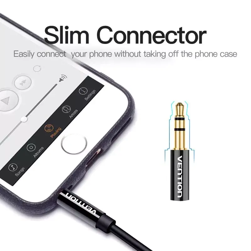 Vention 3,5 mm isane kuni 2*3,5 mm emane stereojagurkaabel 0,3 M must ABS