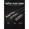 Vention 3,5 mm isane kuni 2*3,5 mm emane stereojagurkaabel 0,3 M must ABS